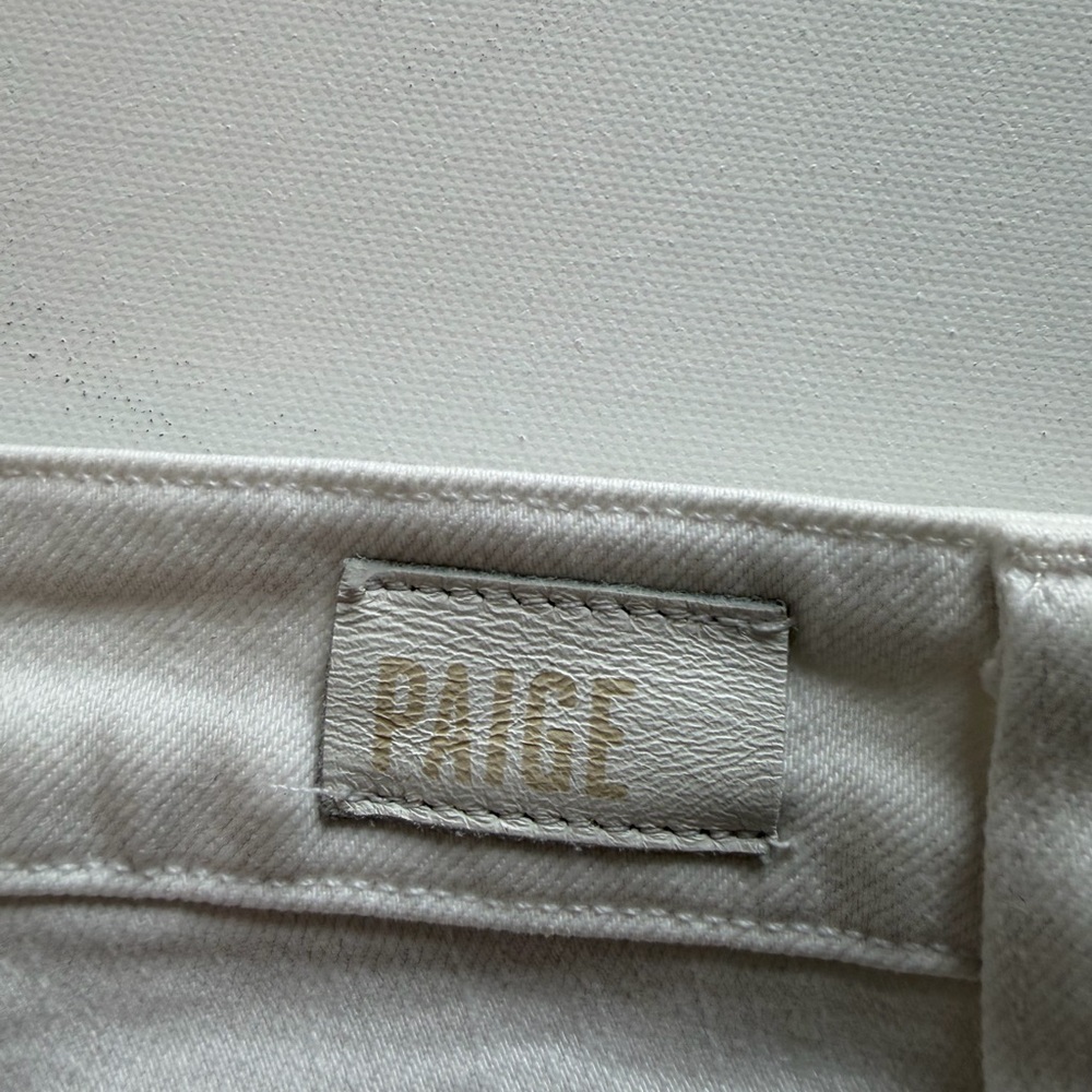 PAIGE White Denim Jeans Women’s Size 28 Mid Rise Straight Leg Premium designer - Picture 8 of 15